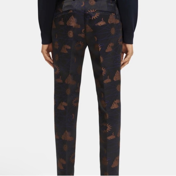 Scotch & Soda Cocktail Hour Jacquard Trouser. NWOT Celestial Print. Mens.